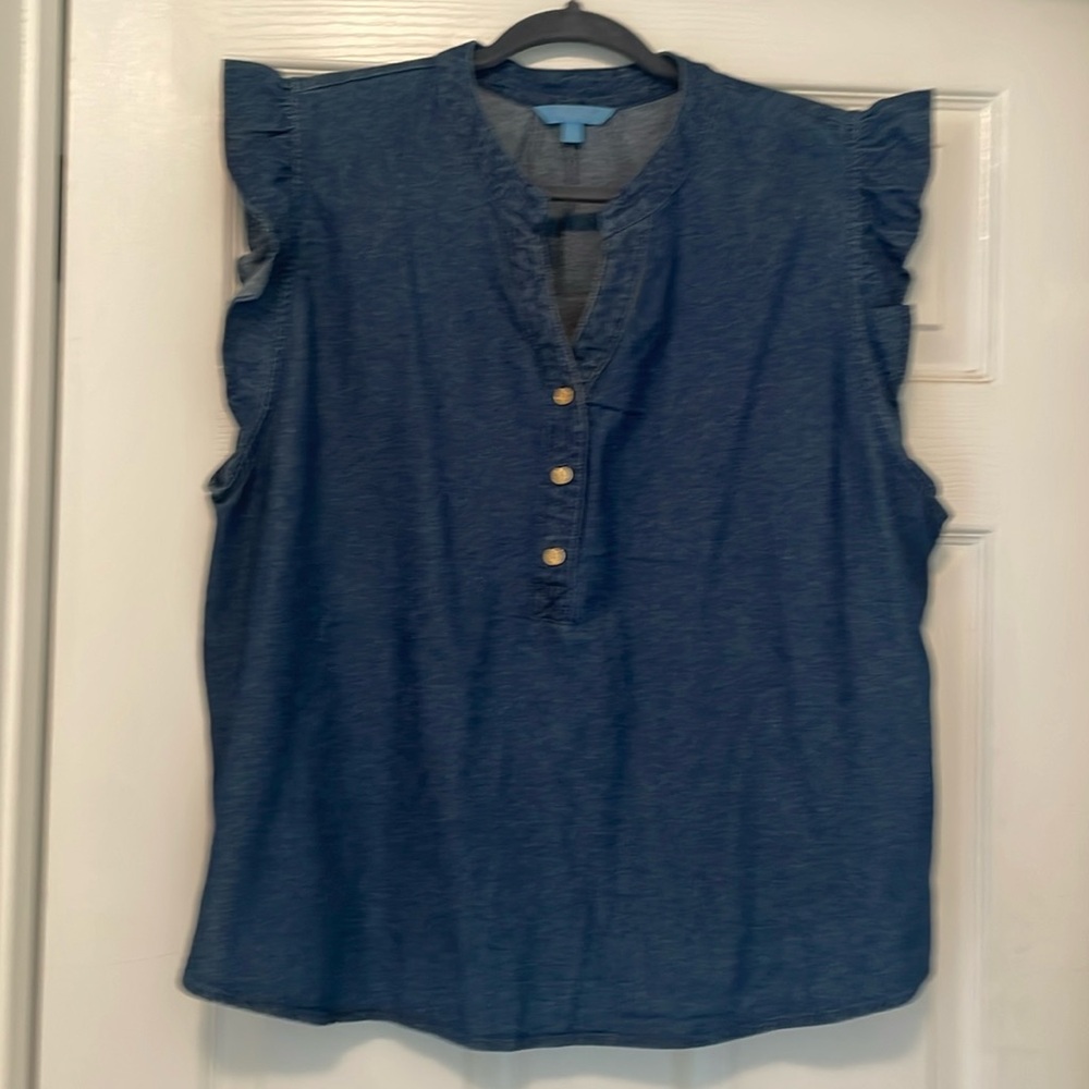 Draper James RSVP women’s Demi ruffle sleeve shirt XXL